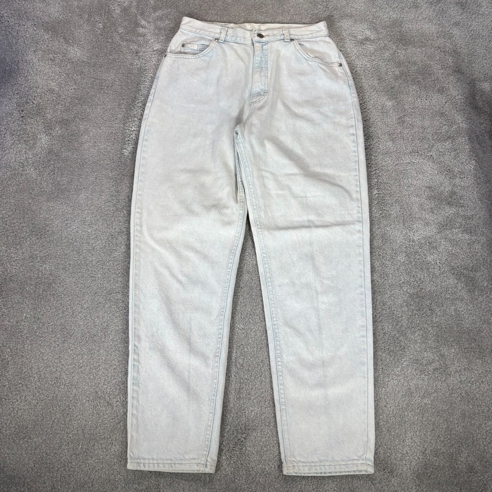 Vintage Lee Riders Jeans Women 29x30 High Rise Light Blue Denim Mom Made In USA